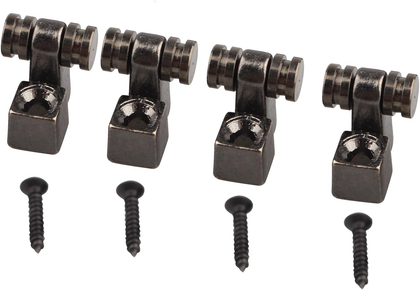 Futheda4PCS Guitar Roller String Trees Guides Retainer with Mounting Screws Replacement Accessories Black Iron