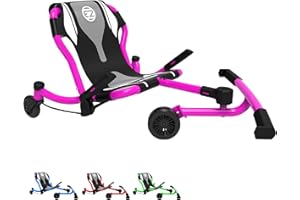 EzyRoller Spinner Ride On Scooter for Kids & Teens, Outdoor Ride on Toy with Caster Wheels for Drifting & Tight Turning, Up to 150 lbs, Ages 4 & Up - Pink