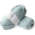 Superwash 100% Merino Wool Yarn for Knitting and Crocheting, 3 or Light, DK, Leight Worsted Weight, Drops Merino Extra Fine, 1.8 oz 115 Yards per Ball (15 Light Grey Green)