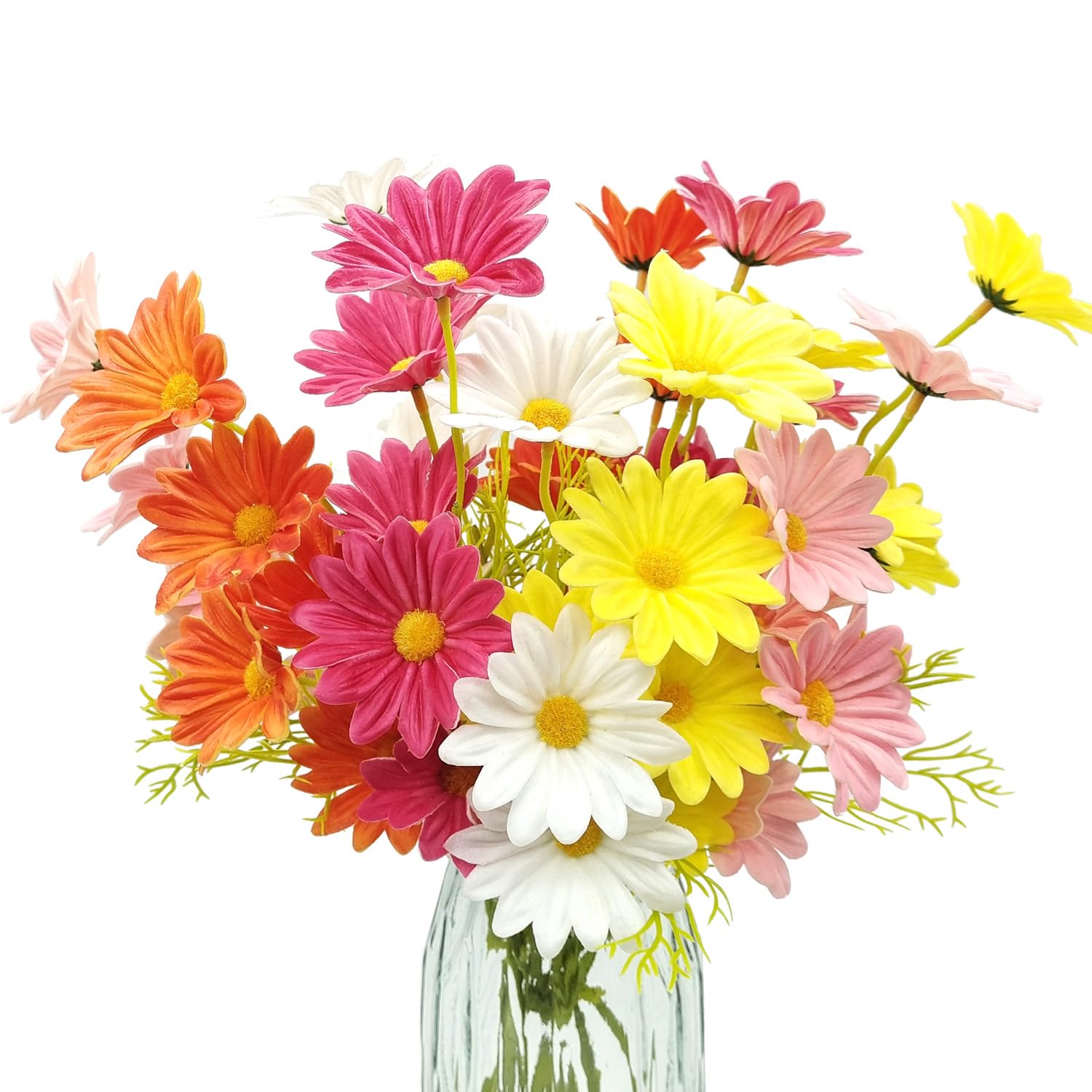 Photo 1 of FOUSUKA 10 Bundles Daisy Artificial Flowers Real Touch PU Fake Daisies Faux Flower for Home Decor Indoor Wedding Party Bouquet Kitchen Table Centerpiece Floral Arrangements Decoration(Multi Color)