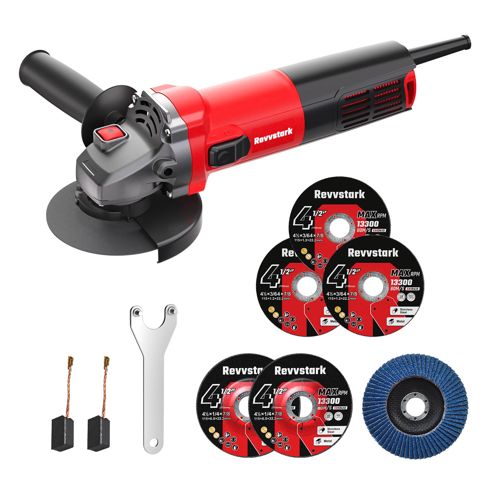 Revvstark Angle Grinder, 7.5-Amp 4 1/2 inch