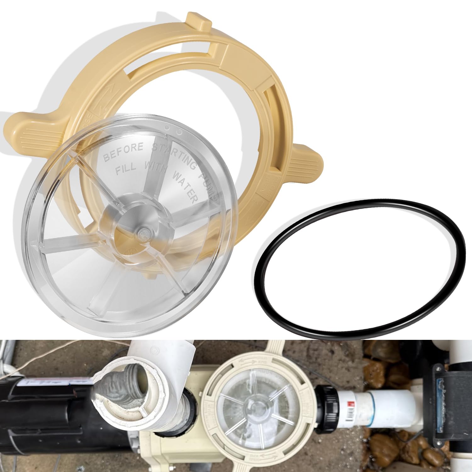Photo 1 of Bonbo PP-357151-3 Replacement Kit for Pentair Whisperflo and Intelliflo Variable Speed Pool and Spa Pump, Replace for 357151 Lid, 357199 O-Ring, 350013 Locking Ring