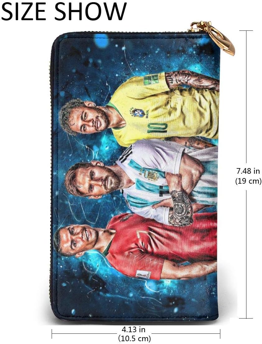Amazon Co Jp リオネル メッシ クリスティアーノ ロナウド ネイマール ポスター 長財布 本革 レザー 薄型 コンパクト ウォレット サイフ メンズ レディース 小銭入れ カード収納 大容量 おしゃれ ラウンドファスナー 財布 旅行用品 旅行小物 通販