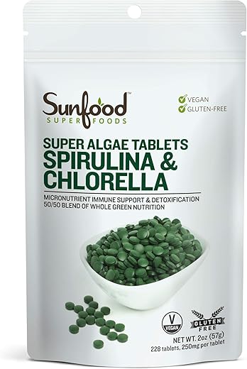 サンフードスーパーフーズ(Sunfood Superfoods) スピルリナ&クロレラ タブレット 57g 日本正規品