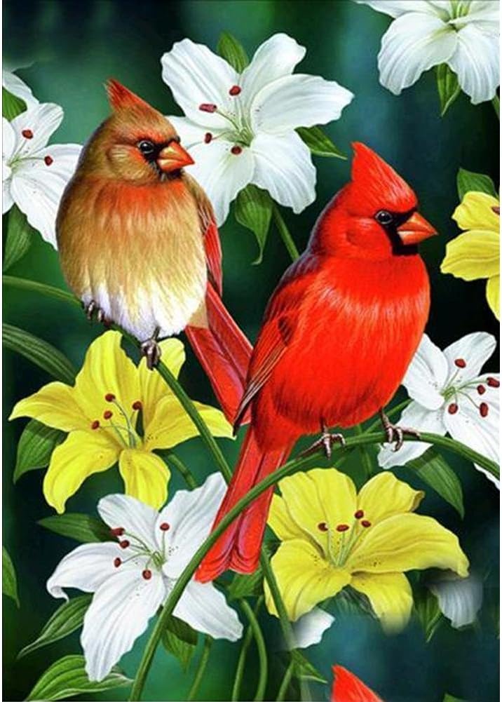 Whitelotous Bird Series Partial Drill 5D Diamond Painting Cross Stitch Embroidery Mosaic Wall Picture Gift Rhinestone Needlework 16 x 12 inch (5)