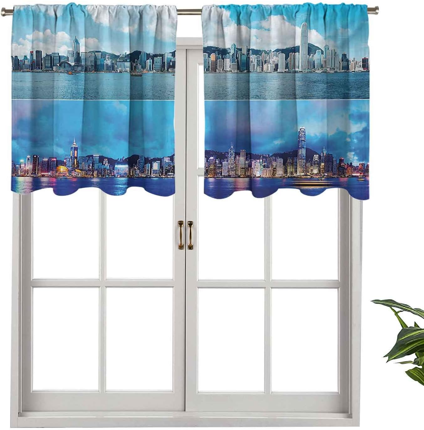 Hiiiman Cenefa opaca con bolsillo para barra, hora de la ciudad de Hong