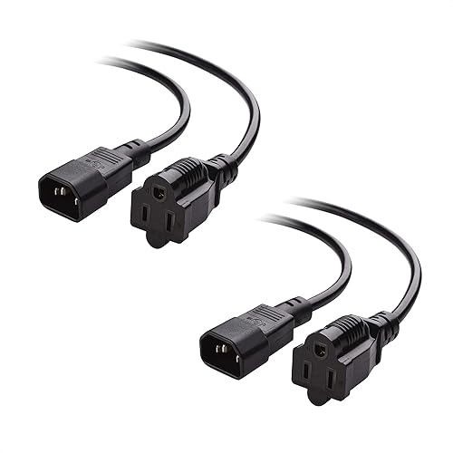 Cable Matters 2-Pack Short Computer Equipment to PDU Power Cord 1