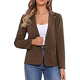 Allegra K Blazer for Women's Notched Lapel Long Sleeve Vintage Casual Business Work Office Suit Jackets with Pocket