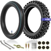 3.00-12 80/100-12 Rear Tire &amp; Inner Tube for CRF70 XR70 KLX110 PW80 TTR90 | 3.00-12 80/100-12 Rear Dirt Bike Tire &amp; Tube for CRF70 KX65 KLX110 PW80 TTR90 DRZ110, 90cc 110cc 125cc Pit Bikes