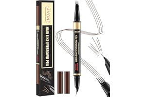 LAVONE Eyebrow Pen, 2-in-1 Eyebrow Pencils for Women with 4 Tip Microblading Eyebrow Pencil and Curved Precise Brow Pencil, Waterproof Eyebrow Pencil Create Full, Natural Hair-Like Brows, Dark Brown