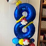 Lingqiang 40 Inch Navy Blue Number 6 Foil Balloon 6th Birthday Decoration view 5