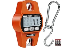 GRAM PRES Digital Hanging Scale, Mini Crane Scale 660LB/300KG,Deer Hunting Scales,Digital Scale with Hooks for Farm Fishing, 