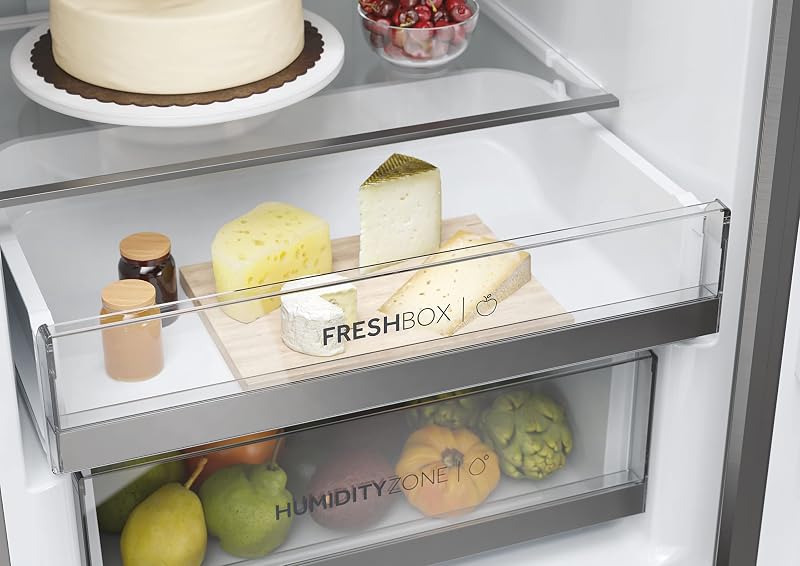 2D 60 SERIE 3 HDW3618DNPK - Frigorifero-congelatore combinato con frontale in acciaio inox, Total No Frost, app Smart hON, HumidityZone, capacità utile XXL, silenzioso, solo 36 dB (A), inox