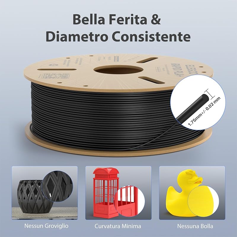 PLA+ Rapido Filamento 1.75mm Bianco 1KG
