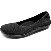 DREAM PAIRS Women's Ballet Flats, Wide Toe Box Knit Flats for Women with Arch Support, Comfortable Slip On Dressy Travel Work Business Office Shoes for Women