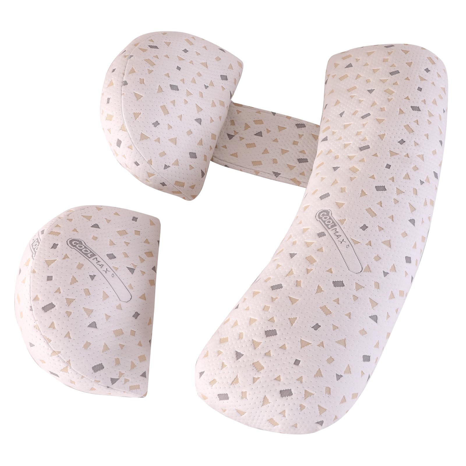 GKXLH Pregnancy Pillow - Pregnancy Pillows for Sleeping Support for Back, Hips, Legs, Soft Maternity Pillow for Pregnant Women Detachable and Adjustable Double Wedge with Cover (Gray Spot, Large)