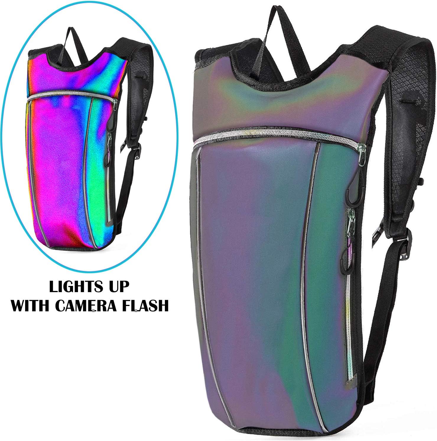 KUYOUGOU Hydration Backpack with 2L Water Bladder for Men & Women Suitable for Festivals, Raves, Hiking, Biking, Climbing, Running, Outdoors and More