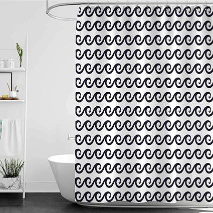 Amazon Com Tim1beve Large Shower Curtain Geometric Curlicue