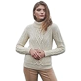 SAOL Irish Sweater for Women Made of 100% Merino Wool Ireland Pullover