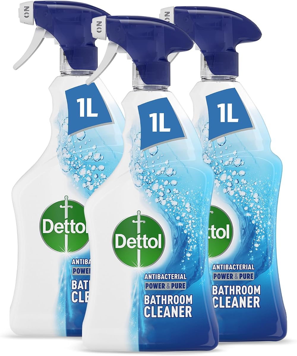 Dettol Bathroom Cleaner Spray 3X1L Antibacterial Limescale Remover
