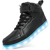 Hot Dingding LED Light Up High Top Sneakers Flashing Shoes for Women Men Teens with USB Charging Glowing Luminous Shoes