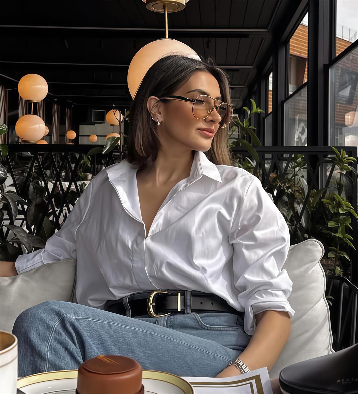 GUVIVI Retro Gold Aviator Sunglasses for Women Men, 2025 Metal Oversized 70s Aviators Sun Glasses