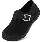 XIHALOOK Womens Walking Shoes Wide Toe Barefoot Shoes Zero Drop Minimalist Loafer with Adjustable Strap Slip on Clogs