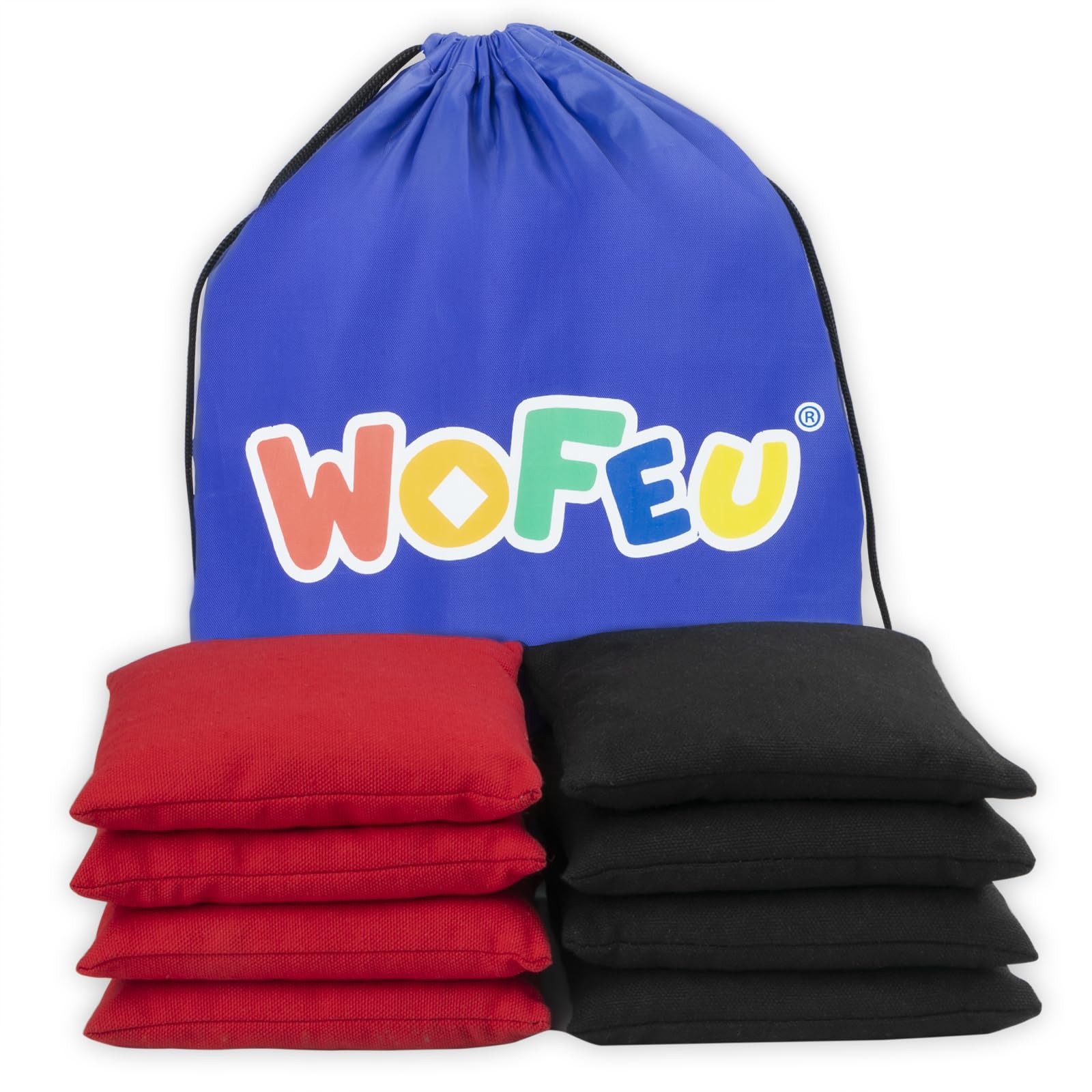 WOFEU Cornhole Bean Bags for Adult Throwing, 6x6inch Cornhole Bags Set of 8,Toss large Beanbag for Outdoor Family Garden Party Games