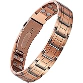 Jecanori Pure Copper Bracelet for Men, Upgraded Magnetic Bracelets for Men with 3500 Gauss Magnets, Mens Pure Copper Bracelet