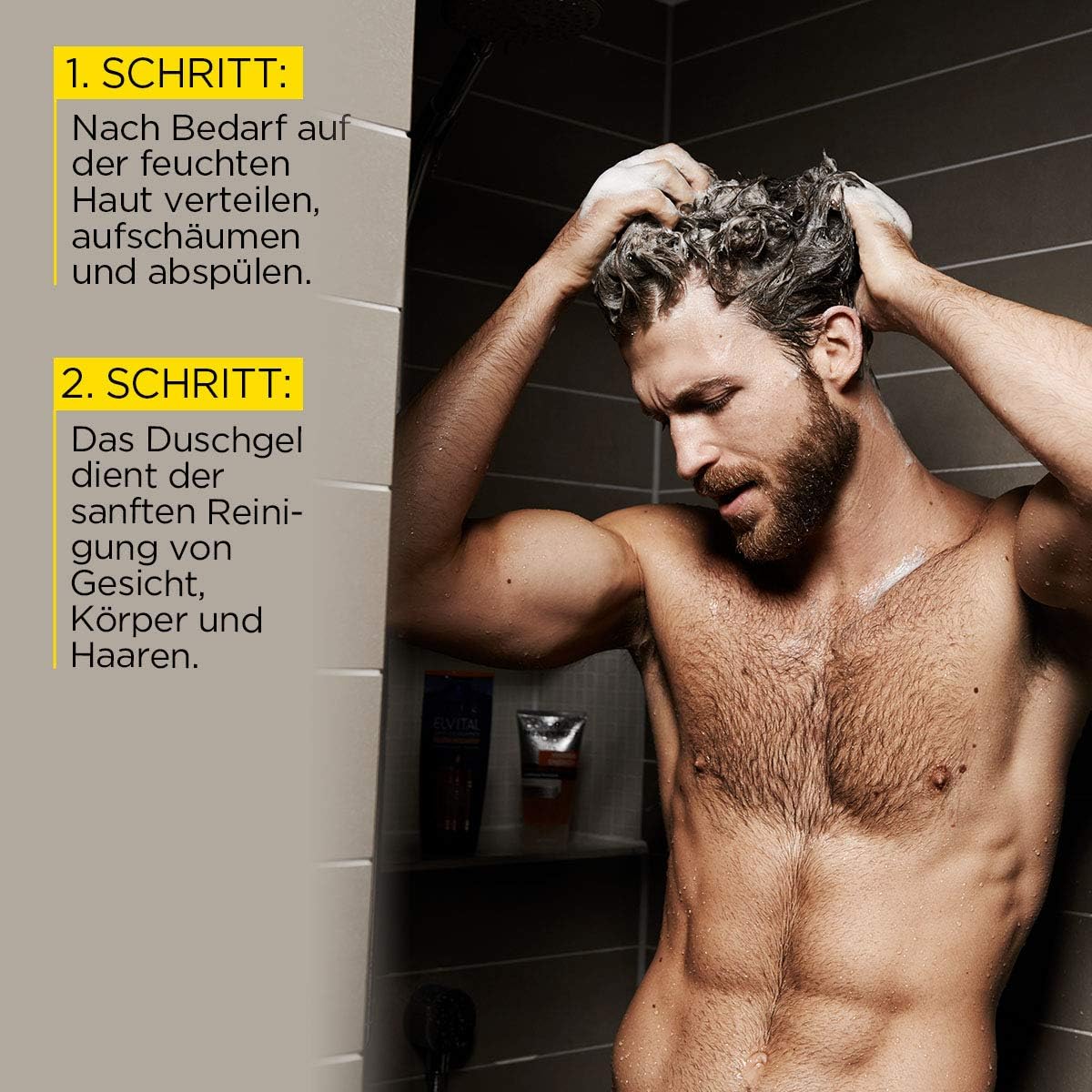 L'Oréal Paris Men Expert 5-in-1 Shower Gel for Men for Cleansing Body Hair and Face, Invincible Sport Camphor, 1 x 300 ml - Image 5