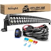 Nilight 42Inch 240W Curved Led Light Bar Spot Flood Combo Led Off Road Lights and 14AWG 5Pin Rocker Switch Wiring Harness Kit for Truck ATV UTV SUV Boat Jeep Lamp,2 Years Warranty