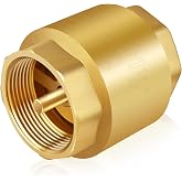 Boltigen Solid Brass Spring Check Valve, 1-1/2 Inch NPT Female Thread Non Return One Way Horizontal Vertical In-Line Water Check Valve for Well, Pump, Tank, Backflow Preventer