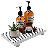 Rustic Bathroom Counter Tray Wood Display Pedesta