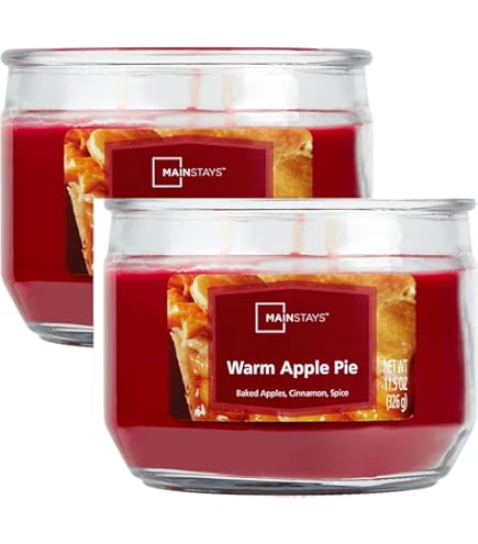 2 pack) Mainstays Mulled Cider Scented 3-Wick Glass Jar Candle, 11.5