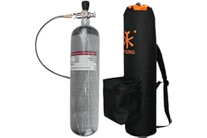 TUXING 4500psi Carbon Fiber Air Tank 3L with Carrier Bag, PCP Paintball Compressed Air System with Valve Regulator Gauge for PCP Air Rifles/PCP Game