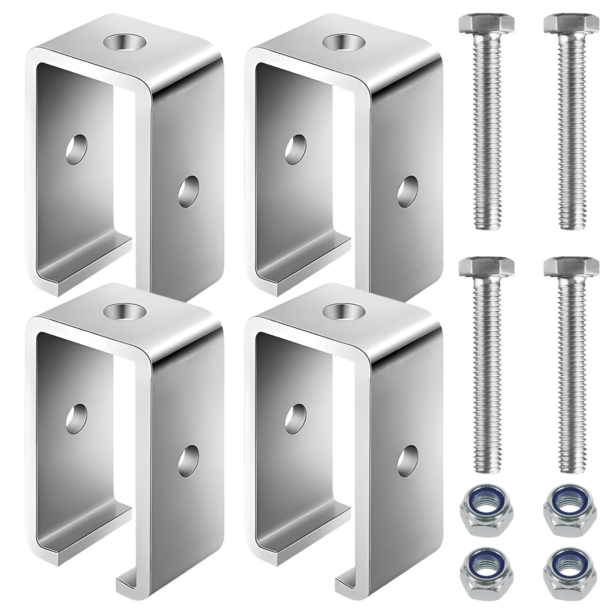 Photo 1 of BIAXJUNY Channel Trolley Track Hanger Bracket , 1-5/8 Trolley Track Intermediate Support Hanger Bracket for All 1-5/8" Channel Trolley Track 1300 LB Load Rated (4 Pack)