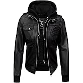 UrbanFocal Hooded Leather Jackets For Women - Real Lambskin Womens Leather Jacket With Removable Hood