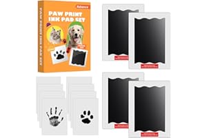 Nabance Baby Hand and Footprint Kit, Paw Print Kit for Dog Cats, 4 Inkless Print Pads, 8 Imprint Cards, Nose Print Stamp Pad for Dogs, Clean Touch Baby Footprint Kit, Pet Paw Ink Pad Family Keepsake