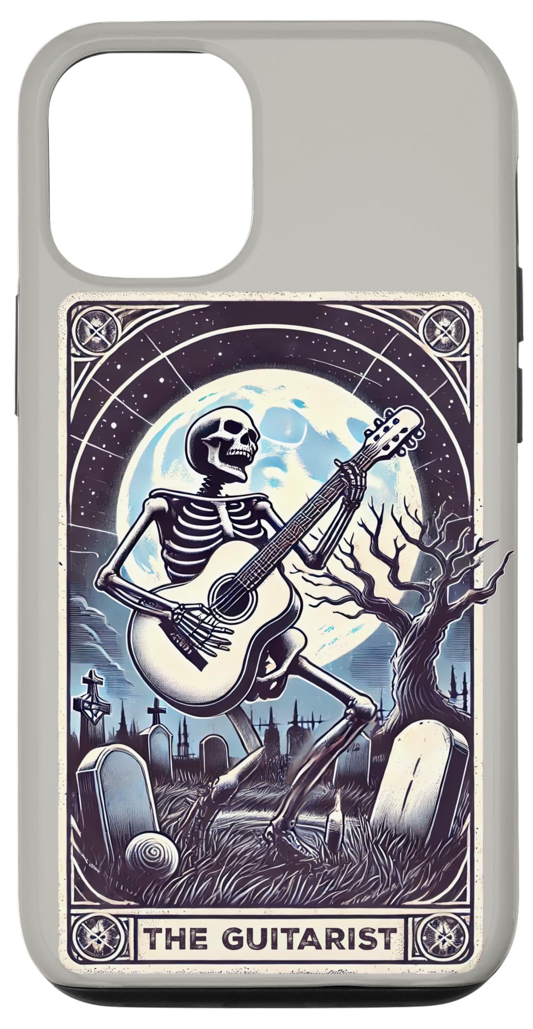 iPhone 15 The Guitarist Tarot Card Musician Skeleton Playing Guitar Case