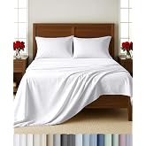 California Design Den 100% Cotton Sateen King Size Sheets Set, 4 Pcs, White | Soft 500 Thread Count Backed by Good Housekeeping Seal, 16" Deep Pocket, All-Around Elastic, Durable, Easy Care