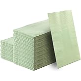50 Pieces 3-ply Sage Green Napkins 13 x 15.7 Inches Guest Bathroom Napkins Dessert Napkins Disposable Hand Towels for Bathroom Wedding Birthday Party Paper Dinner Napkins