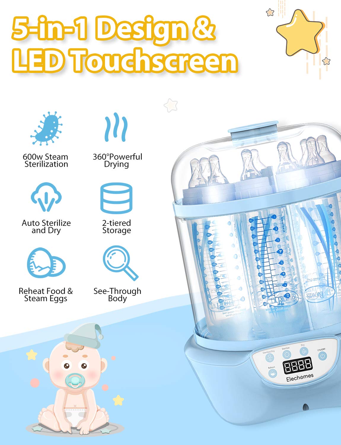 elechomes baby bottle sterilizer and dryer