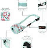 HEELE Dog Muzzle Soft Nylon Breathable Adjustable Loop Velcro Cyan Flower XS view 2