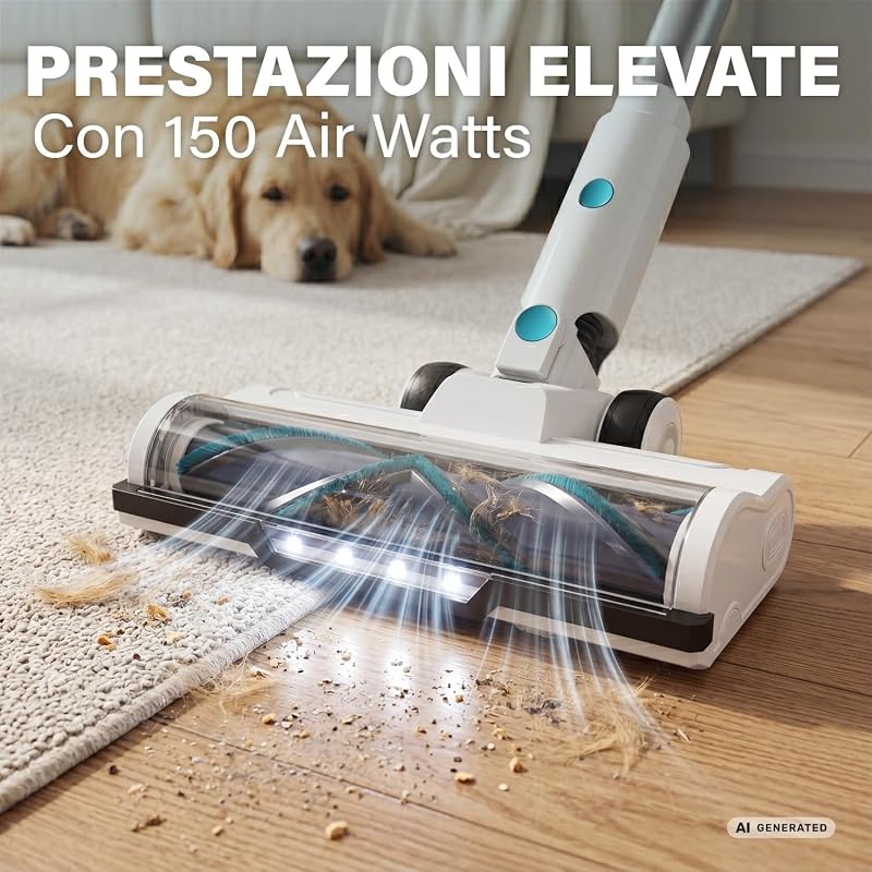 Aspirapolvere Senza Fili, 150 Air Watt, Autonomia: 50 Min, 339520