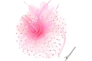 UINTOON Fascinators Hats for Women Tea Party Flower Pearl Feather Wedding Fascinator Hat Derby Hats for Women Girls