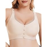 Uroagous Womens Front Closure Bras for Women Seamless No Underwire Mesh Neck Bralettes Supportive Wireless Mastectomy Bra