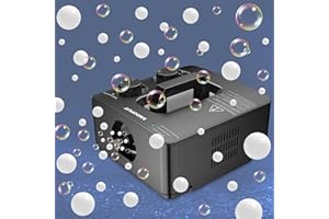 Wisdomlit Fog Bubble Machine, 2-in-1 Smoke Bubble Machine, 400W No-Spill Smoke Bubble Blower, 8000+ Colorful/Foggy Bubbles for Indoor Outdoor Birthday Wedding Halloween Christmas Party