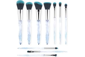 G-TEXNIK Professional Makeup Brush, Acrylic Diamond Handle Make Up Brushes Series for Full Face Foudation Blush Eyeshadow Concealers Powder Transparent Beauty Tools