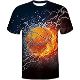 QiErDesign Basketball T-Shirts for Men Women Boys 3D Printed T-Shirts Short Sleeve Graphic Tees Shirt