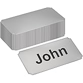 PATIKIL 4"x2" Stainless Steel Laser Engraved Mount Metal Name Plate, 30 Pack Self Adhesive Sign Personalized Custom Blank Plate for DIY Laser Printing, Notched Corner Black